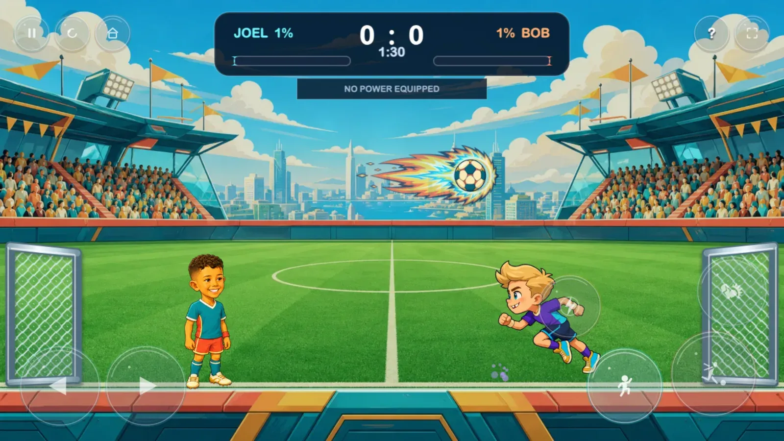 Joel lines up a volley in a one-on-one match at Skycourt Stadium