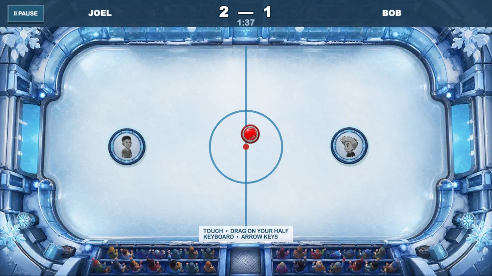 Disc Hockey: top-down air hockey on the neon arena